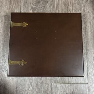 The BOMBAY Company Vintage Memory Album Photo Book Wooden Brass Fairy Tale